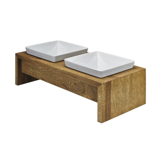 raised dog bowl stand